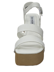 Steve Madden Gain White Fashion Ankle Strap Platform Block High Heeled Sandals