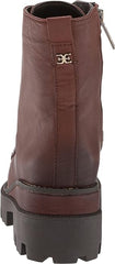 Sam Edelman Garret Dark Brown Waterproof Leather Lace Up Platform Ankle Boots