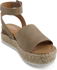 Soda Topic Dnat Nbpu (Whipped Stitch) Espadrille Ankle Strap Platform Sandals