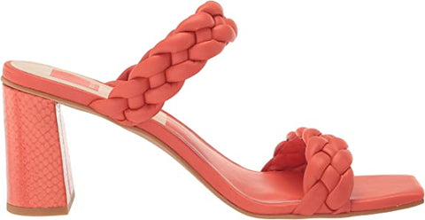 Dolce Vita Paily Persimmon Stella Slip On Braided Straps Block Heeled Sandals