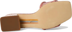 Sam Edelman Waylon Pink Lily Slip On Squared Open Toe Mule Block Heeled Sandals