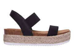 Steve Madden Women's Jaklin Flat Platform Sandals BLACK