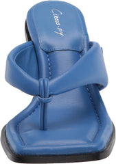 Circus by Sam Edelman Skeet Cobalt Slip On Spool Heel Open Toe Heeled Sandals