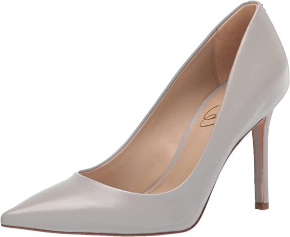 Sam Edelman Hazel Pebble Grey Stiletto Heel Pointed Closed Toe Dress Pumps
