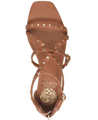 Vince Camuto Seseti Leather Square Toe Strappy Gladiator Sandal BARN BROWN