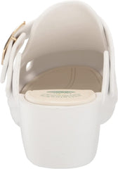Dr. Scholl's Original 365 White Slip On Platform Wedge Buckle Comfortable Clogs