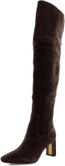 Sam Edelman Shea Cafe Noir Wide Calf Pointed Toe Over The Knee Fashion Boots