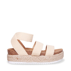 Steve Madden Kimmie Raffia Flatform Platform Espadrille Fitted Wedge Sandals