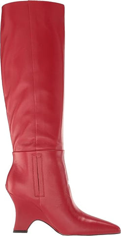 Sam Edelman Vance Begonia Red Pointed Toe Kitten Heel Knee High Fashion Boots