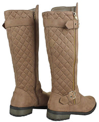 Forever Link Mango-23 Taupe Nubuck Knee High Riding Dress Boot