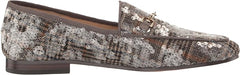 Sam Edelman Loraine Grey Tweed Multi Almond Toe Slip On Heeled Fashion Loafers