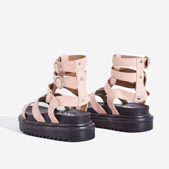 Lemonade Gladys Pink Gladiator Cushioned Open Toe Platform Sandals