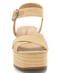 Lucky Brand Bainda Natural Espadrille Wedge Ankle Strap Fashion Platform Sandals