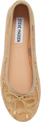 Steve Madden Blossoms Gold Snake Slip On Pointed Toe Bow Detail Ballet Flats