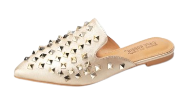 Cape Robbin Enny Gold Slip On Closed Pointed Toe Embellishment Detailed Sandal