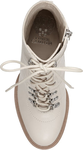 Vince Camuto Emebrila Light Cream White Lace Up Block Heel Platform Combat Boot