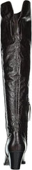 Sam Edelman Julee Dark Espresso Rounded Wedge Heeled Over The Knee Fashion Boots