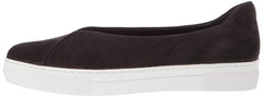 JSlides Felecia Nubuck Black Leather Slip On Fashion Flats Platform Sneakers