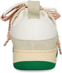 Steve Madden Roaring White/Green Double-Laced Lace Up Low Top Fashion Sneakers