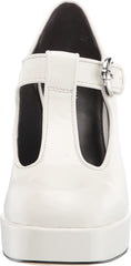 Circus by Sam Edelman Kay White Buckle Ankle Strap Block Wedge Heel Pumps Shoes
