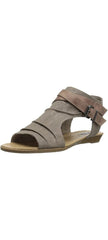 Steve Madden Vana Taupe Multi Canvas Open Toe Low Wedge Flat Gladiator Sandals