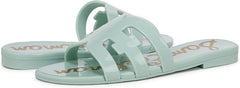 Sam Edelman Bay Calypso Mint Round Open Toe Slip On Leather Strap Slide Sandals
