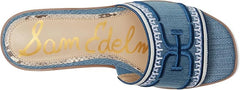 Sam Edelman Stevie Navy Multi Squared Open Toe Slip On Fashion Slides Sandals