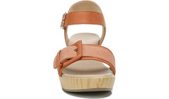 Dr. Scholl's Felicity Clay Ankle Strap Block Heel Open Toe Leather Clog Sandals