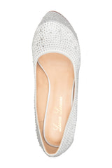 Lauren Lorraine Victoria Platform Pump Rhinestone High Heel Formal Dress Shoes