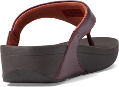 FitFlop Lulu Plummy Open Toe Slip On Flat Leather Thong Sandals