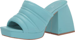 Circus by Sam Edelman Marlie Calypso Blue Slip On Open Toe Block Heeled Sandals