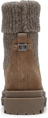 Sam Edelman Steele Sepia Taupe Rounded Toe Pull On Chunky Lug Sole Ankle Booties