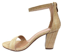 Top Moda Women's HAnnah-1 Ankle Strap High Heel Sandal, Raffia Natural