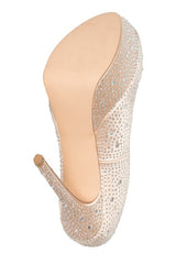 Lauren Lorraine Victoria Platform Pump Rhinestone High Heel Formal Dress Shoes