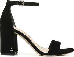 Sam Edelman Daniella Black Suede Ankle Strap Block Heeled Open Toe Sandals