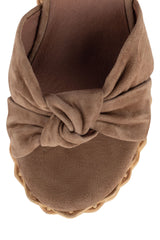 Jeffrey Campbell Tea Party tan Suede Open Toe Block Ankle Strap Platform Sandal