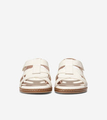 Cole Haan Cloudfeel Fisherman Egret Jericho Leather Open Toe Flats Sandals