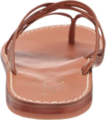 Sam Edelman Marinea Saddle Leather Slip On Open Toe Strappy Flat Slides Sandals