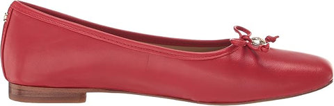 Sam Edelman Meadow Begonia Red Slip On Square Toe Bow Detail Ballet Flats