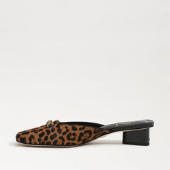 Sam Edelman Ollie Granada Tan Leopard Squared Toe Slip On Block Heeled Mules