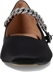 Cole Haan Bridge Mary Jane Black Satin Squared Toe Classic Flat Ballet Loafers