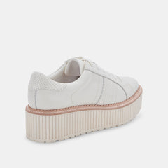 Dolce Vita Tiger White Leather Lace Up Chunky Platform Low Top Sneakers 6
