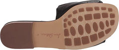 Sam Edelman Briar Black Leather Vamp Strap Cushioned Footbed Comfort Flat Sandal