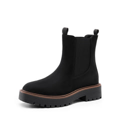 DREAM PAIRS Chelsea Ankle Boots Square Toe Low Heel Lug Sole Platform Booties  8