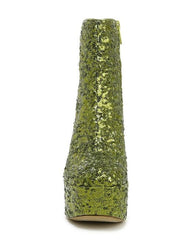 Circus By Sam Edelman Ilana Bright Jade Sequin Inside Zip Block High Heel Boots