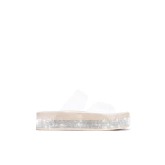 Cape Robbin Loving Clear Nude Transparent Platform Pool Slide Wedge Sandals