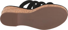 Sam Edelman Yuki Cali Black Open Toe Slip On Strappy Wedge Heeled Sandals