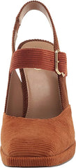 Sam Edelman Jildie Mustard Slingback Ankle Strap Almond Toe Block Heel Pumps