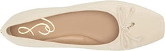 Sam Edelman Marisol Modern Ivory Square Toe Slip On Classic Leather Ballet Flats