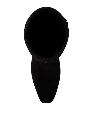 Vince Camuto Hersha Black Squared Toe Knee High Dress Mid Heel Dress Boot